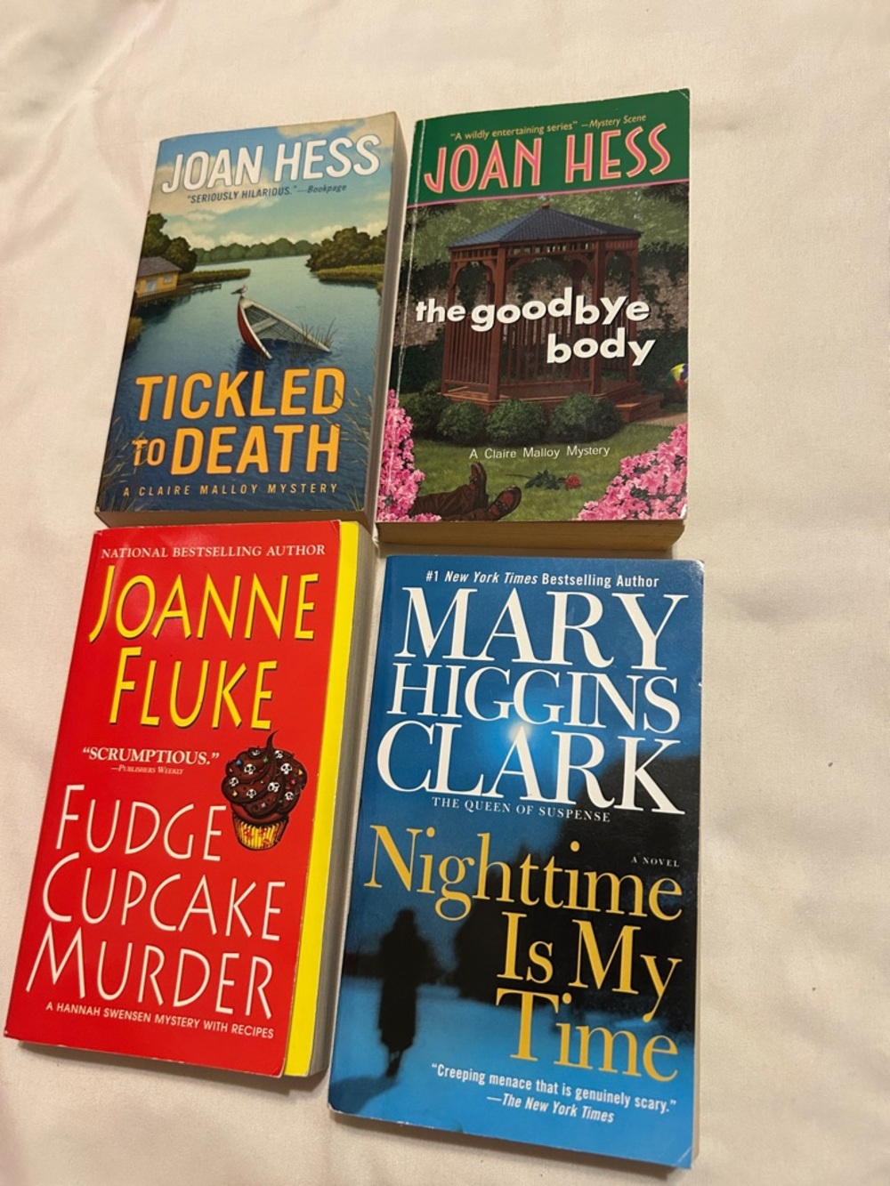 Mystery book lot Joan Hess, Joanne Fluke, Mary Higgins Clark